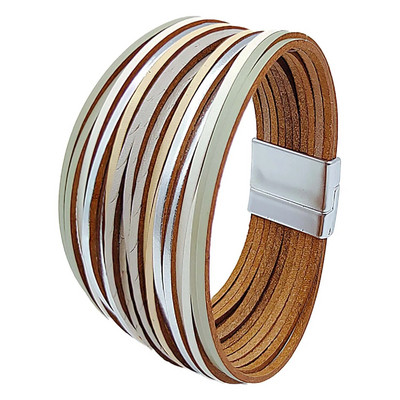 WYBU segavärvi mitmekihiline naiste käevõru Käsitsi valmistatud nahast käevõru naistele magnetpandlaga lai käevõru 2021 moeehted