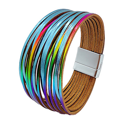 WYBU segavärvi mitmekihiline naiste käevõru Käsitsi valmistatud nahast käevõru naistele magnetpandlaga lai käevõru 2021 moeehted