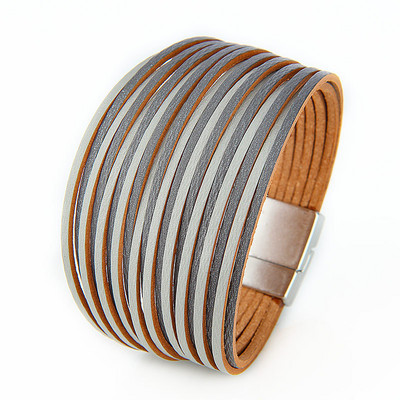 WYBU segavärvi mitmekihiline naiste käevõru Käsitsi valmistatud nahast käevõru naistele magnetpandlaga lai käevõru 2021 moeehted