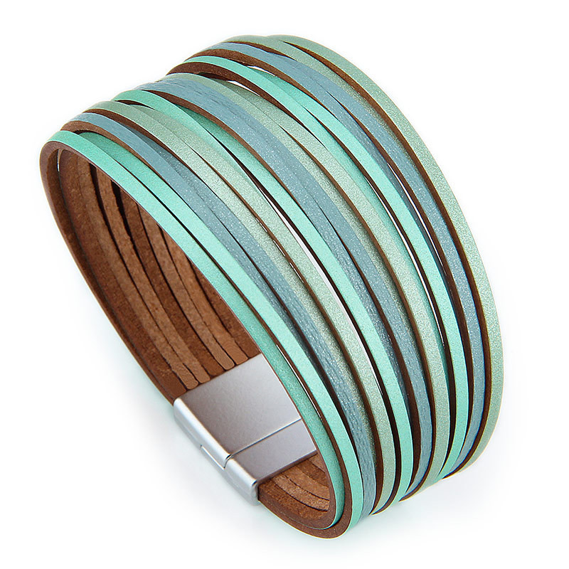 WYBU segavärvi mitmekihiline naiste käevõru Käsitsi valmistatud nahast käevõru naistele magnetpandlaga lai käevõru 2021 moeehted