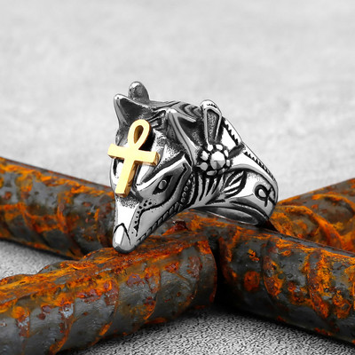 Gothic Punk Satanic Devil Skull Δαχτυλίδι ζώων Vintage Steampunk Ανδρικό δαχτυλίδι Viking από ανοξείδωτο ατσάλι Hiphop μοτοσυκλέτα κοσμήματα ποδηλάτης