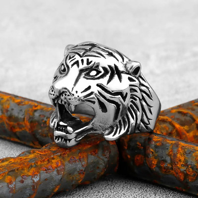 Gothic Punk Satanic Devil Skull Δαχτυλίδι ζώων Vintage Steampunk Ανδρικό δαχτυλίδι Viking από ανοξείδωτο ατσάλι Hiphop μοτοσυκλέτα κοσμήματα ποδηλάτης