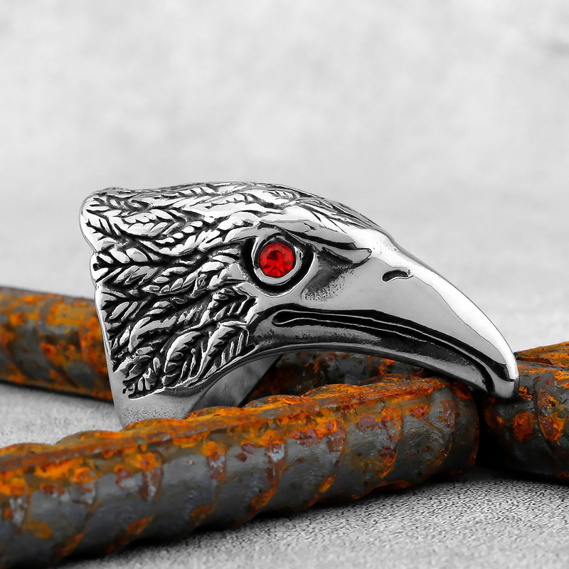 Gothic Punk Satanic Devil Skull Δαχτυλίδι ζώων Vintage Steampunk Ανδρικό δαχτυλίδι Viking από ανοξείδωτο ατσάλι Hiphop μοτοσυκλέτα κοσμήματα ποδηλάτης