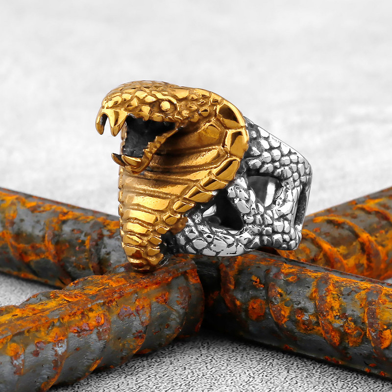 Gothic Punk Satanic Devil Skull Δαχτυλίδι ζώων Vintage Steampunk Ανδρικό δαχτυλίδι Viking από ανοξείδωτο ατσάλι Hiphop μοτοσυκλέτα κοσμήματα ποδηλάτης