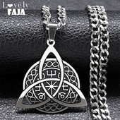 Norse Viking Compass Celtic Knot Trinity Kaelakee Kaitse Naised Mehed Roostevabast Terasest Triquetra Amulett Kaelakeed Ehted N7952