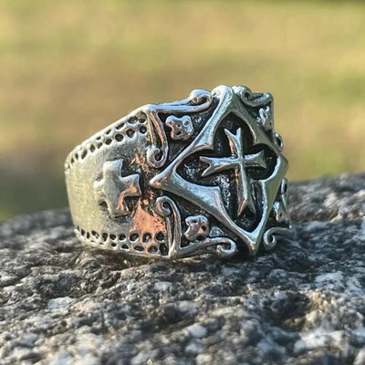 1 tk Vintage Fashion Cross Punk Mootorrataste Lihtsad Meeste Sõrmused Peokingitus Loomingulised ehted