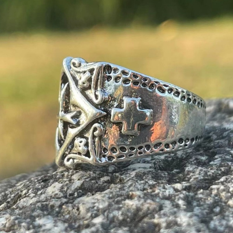 1 tk Vintage Fashion Cross Punk Mootorrataste Lihtsad Meeste Sõrmused Peokingitus Loomingulised ehted