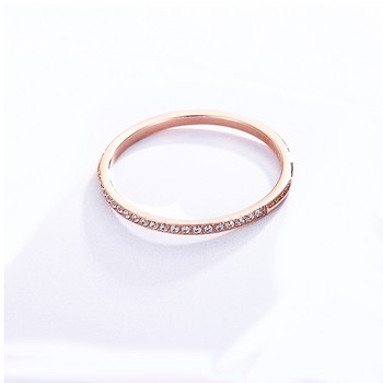 1,5 мм широк пръстен с фина изработка с циркон за жени Най-висококачествени титаниеви стоманени подаръци за влюбени Бижута Сватбен пръстен на едро