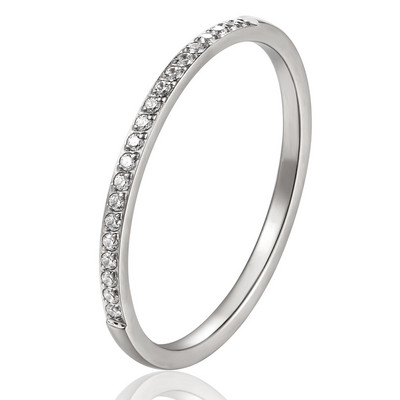 1,5 mm széles, finom kidolgozású cirkon gyűrű nőknek Kiváló minőségű titán acél Ajándékok szerelmeseknek Ékszer jegygyűrű nagykereskedés