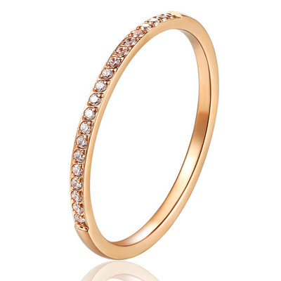 1,5 mm széles, finom kidolgozású cirkon gyűrű nőknek Kiváló minőségű titán acél Ajándékok szerelmeseknek Ékszer jegygyűrű nagykereskedés