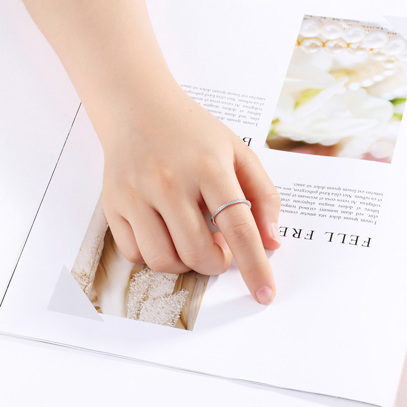 1,5 mm széles, finom kidolgozású cirkon gyűrű nőknek Kiváló minőségű titán acél Ajándékok szerelmeseknek Ékszer jegygyűrű nagykereskedés