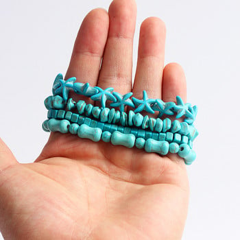 Bohemian Turquoises Beads βραχιόλια για γυναίκες Reiki Nature Stone Cube Cylinder ακανόνιστα βραχιόλια Healing Healthcare Jewelry