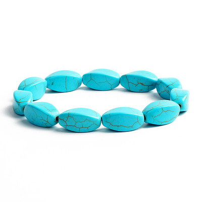 Bohēmijas tirkīzi krelles rokassprādzes sievietēm Reiki dabas akmens kubs cilindrs neregulāras rokassprādzes dziedinoši veselības aprūpes rotaslietas