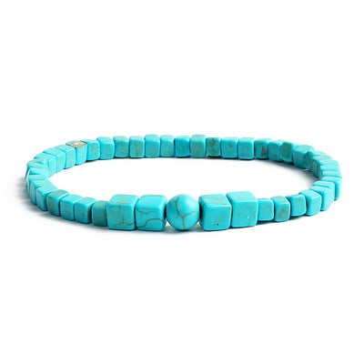 Bohēmijas tirkīzi krelles rokassprādzes sievietēm Reiki dabas akmens kubs cilindrs neregulāras rokassprādzes dziedinoši veselības aprūpes rotaslietas