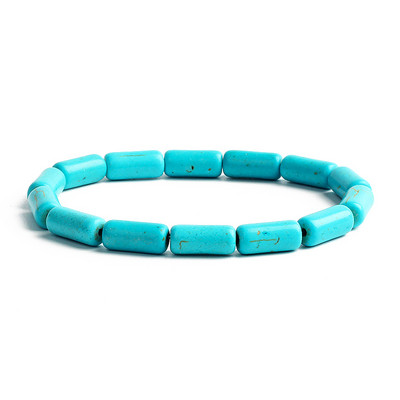 Bohēmijas tirkīzi krelles rokassprādzes sievietēm Reiki dabas akmens kubs cilindrs neregulāras rokassprādzes dziedinoši veselības aprūpes rotaslietas