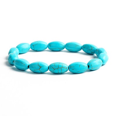 Bohēmijas tirkīzi krelles rokassprādzes sievietēm Reiki dabas akmens kubs cilindrs neregulāras rokassprādzes dziedinoši veselības aprūpes rotaslietas