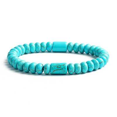 Bohēmijas tirkīzi krelles rokassprādzes sievietēm Reiki dabas akmens kubs cilindrs neregulāras rokassprādzes dziedinoši veselības aprūpes rotaslietas