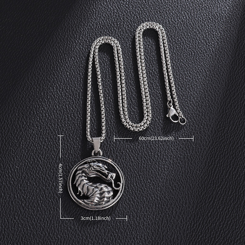 Ανδρικό γοτθικό κολιέ με δαχτυλίδι Python Head Cutout Κρεμαστό κολιέ Hip Hop Punk Party Cool Αξεσουάρ Απόκριες Δώρο