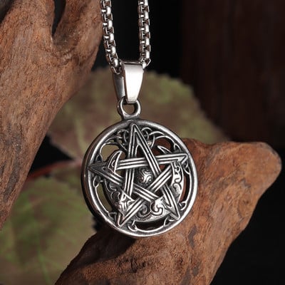 Celtic Pagan Witchcraft Jewelry Pentagram Pendant Necklace for Men Women Magic Amulet Lucky Charm Jewelry Gift