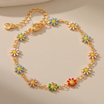 ANSHIR Gold Color Daisy Design Vintage βραχιόλι για γυναίκες Μενταγιόν λουλουδιών Αλυσίδα κοσμήματα για κορίτσια Δώρα γενεθλίων