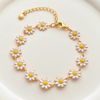ANSHIR Gold Color Daisy Design Vintage βραχιόλι για γυναίκες Μενταγιόν λουλουδιών Αλυσίδα κοσμήματα για κορίτσια Δώρα γενεθλίων
