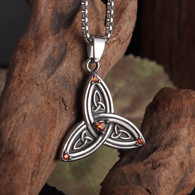 Vintage Κέλτικος κόμπος Pentagram τυχερό κολιέ για άνδρες Γυναικεία γούρι μάγισσας Δώρο κοσμήματος Ιρλανδικού κόμπου μαγείας