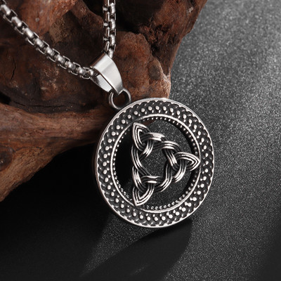 Vintage Κέλτικος κόμπος Pentagram τυχερό κολιέ για άνδρες Γυναικεία γούρι μάγισσας Δώρο κοσμήματος Ιρλανδικού κόμπου μαγείας