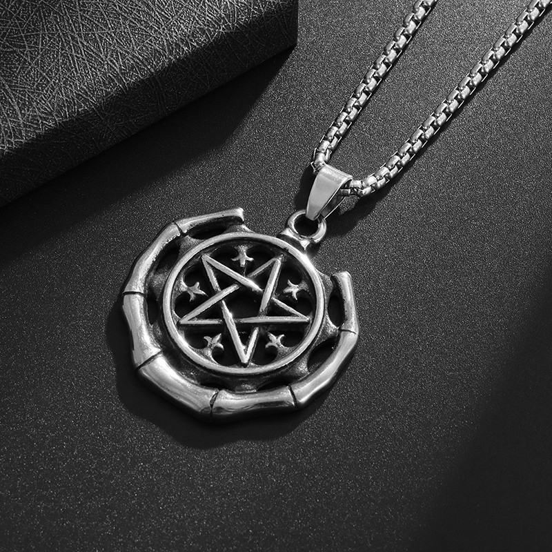 Vintage Κέλτικος κόμπος Pentagram τυχερό κολιέ για άνδρες Γυναικεία γούρι μάγισσας Δώρο κοσμήματος Ιρλανδικού κόμπου μαγείας