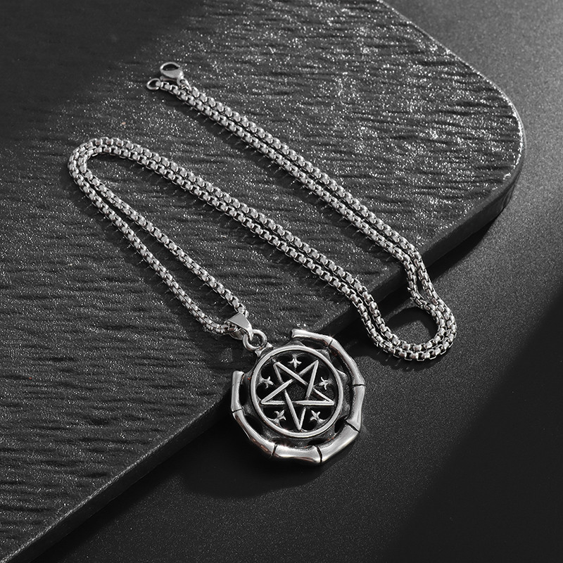 Vintage Κέλτικος κόμπος Pentagram τυχερό κολιέ για άνδρες Γυναικεία γούρι μάγισσας Δώρο κοσμήματος Ιρλανδικού κόμπου μαγείας