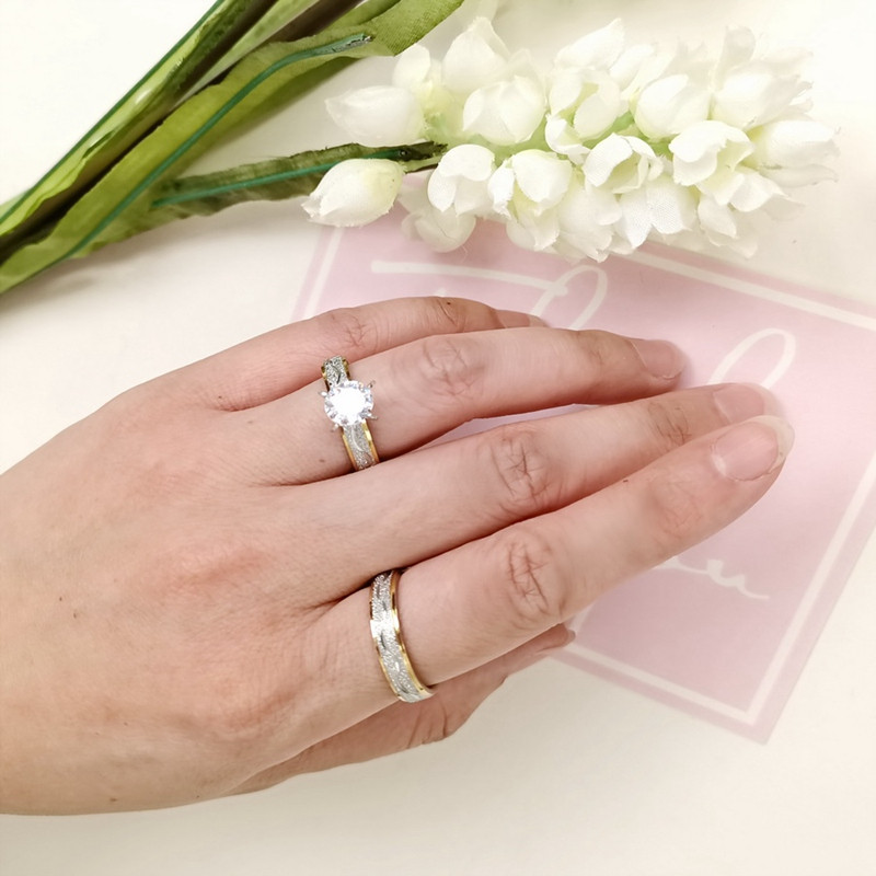 4 mm pāru mīļāko saderināšanās gredzeni sievietēm vīriešiem nerūsējošā tērauda gredzens ar cirkonu korejiešu stila rotaslietas kāzām WC033