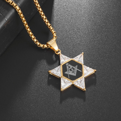 Vintage Wiccan Pentagram kulons ebreju ebreju četru burtu nerūsējošā tērauda rotaslietas vīriešiem, šarmanta amuleta kaklarota