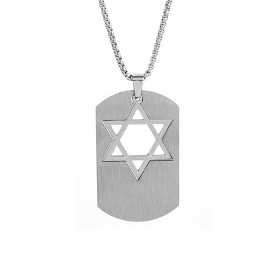 Vintage Wiccan Pentagram kulons ebreju ebreju četru burtu nerūsējošā tērauda rotaslietas vīriešiem, šarmanta amuleta kaklarota