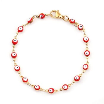 1 PC Модни гривни от неръждаема стомана Синьо червено Evil Eye Гривна с емайлирани мъниста за жени Lucky Turkish eye Jewelry Gifts