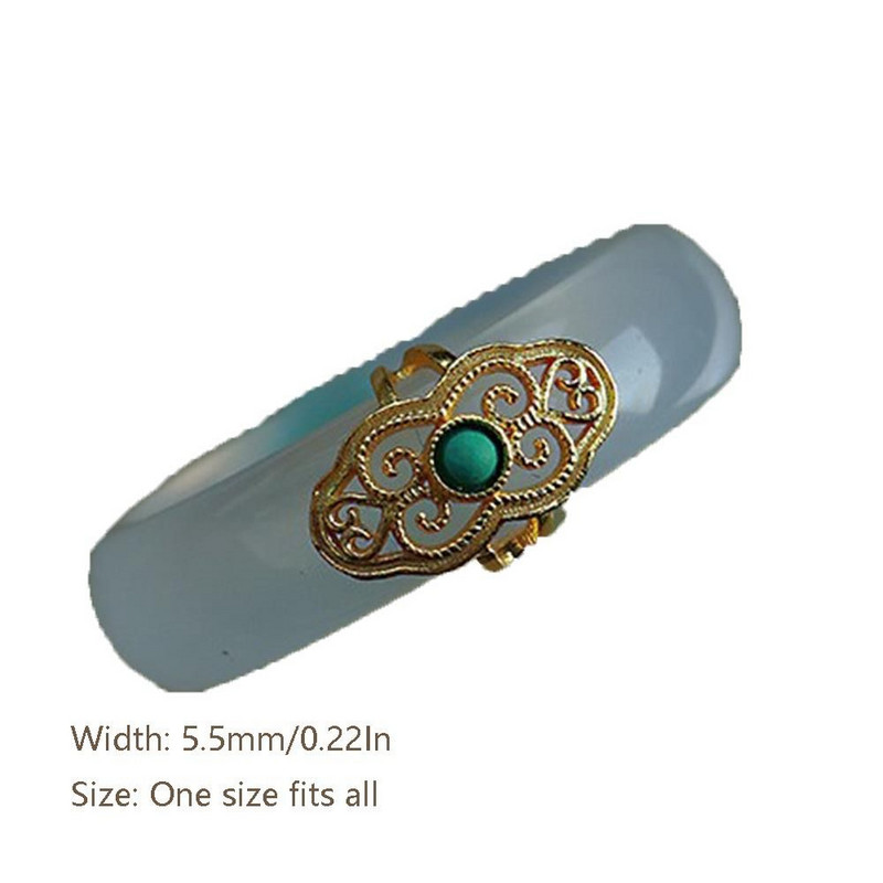 Svježi oblaci Imitacija žada Umetci Niche Dizajn Kineski stilski prsten Prsten od kalcedona Prsten Prsten s cvijećem Ženski dodaci