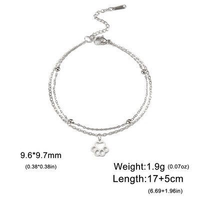 Amaxeri armsad kassikäpa ripatsiga käevõrud lapsele kahekihilise ketiga roostevabast terasest käevõru ehted beebi sünnipäevakingitus