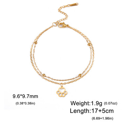 Amaxeri armsad kassikäpa ripatsiga käevõrud lapsele kahekihilise ketiga roostevabast terasest käevõru ehted beebi sünnipäevakingitus