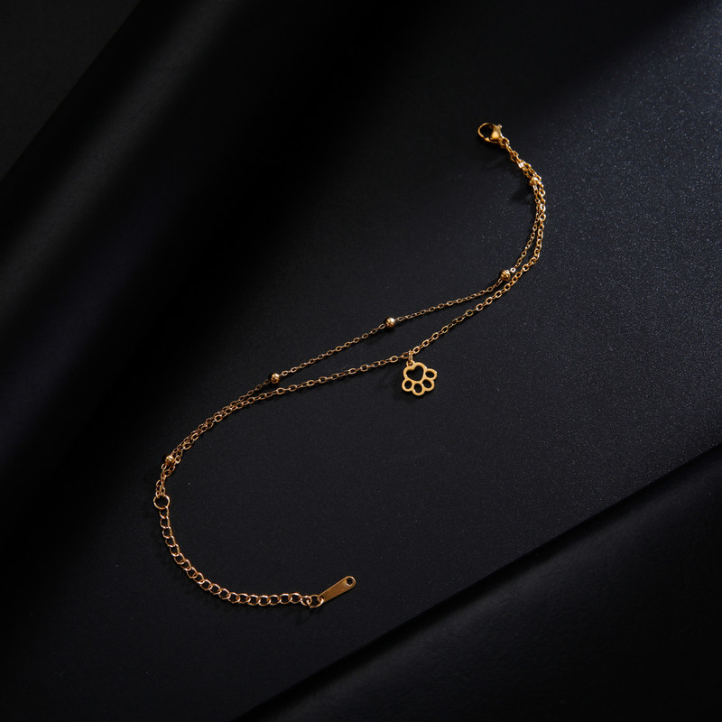 Amaxeri armsad kassikäpa ripatsiga käevõrud lapsele kahekihilise ketiga roostevabast terasest käevõru ehted beebi sünnipäevakingitus