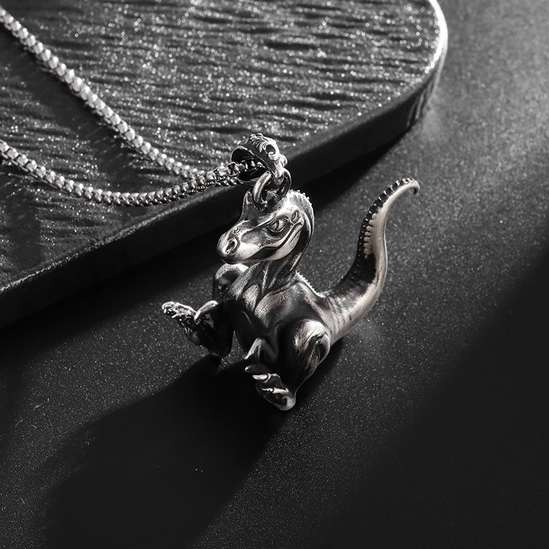 Moekas suure suu krokodill dinosauruse ripats kaelakee meeste punk hip hop trendikas ehe poisile kingitus