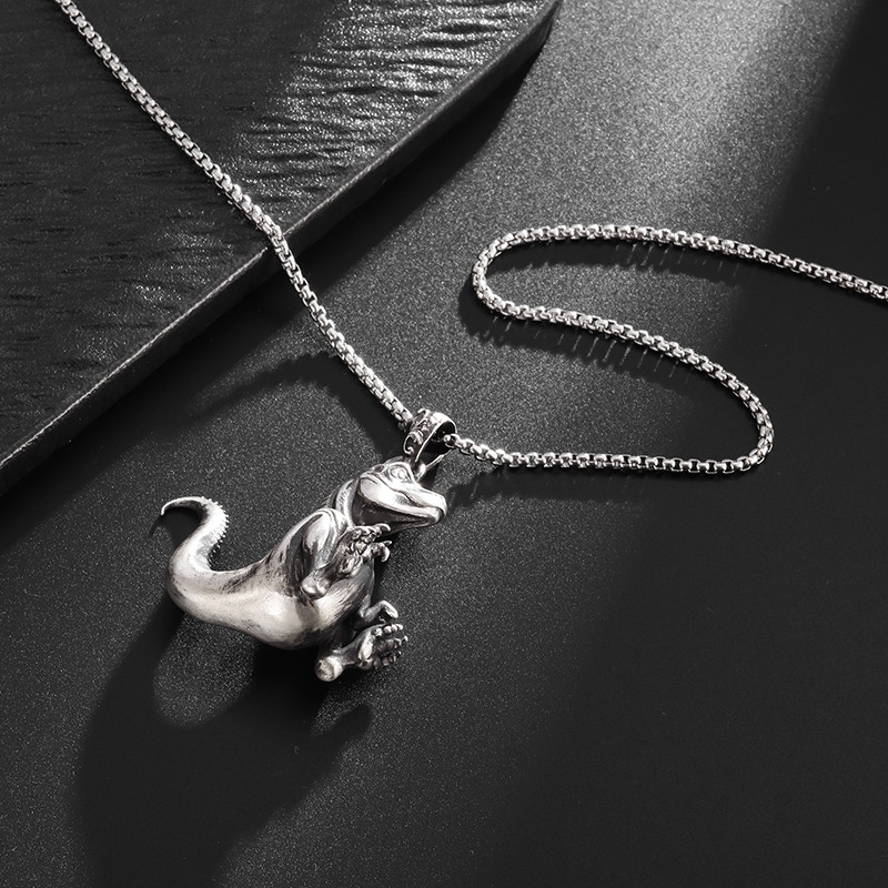 Moekas suure suu krokodill dinosauruse ripats kaelakee meeste punk hip hop trendikas ehe poisile kingitus