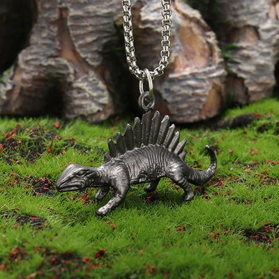 Κολιέ ρετρό Jurassic Spinosaurus Dinosaur Animal μενταγιόν ανδρικό πανκ trend Casual κοσμήματα Δώρο για αγόρια