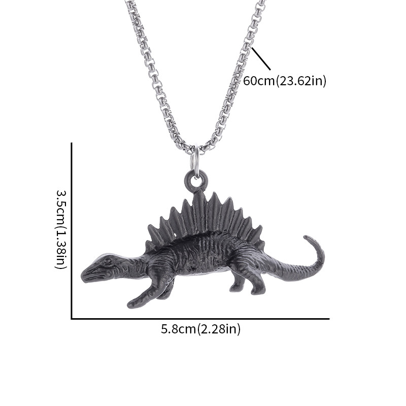 Κολιέ ρετρό Jurassic Spinosaurus Dinosaur Animal μενταγιόν ανδρικό πανκ trend Casual κοσμήματα Δώρο για αγόρια