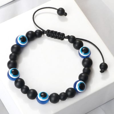 Blue Evil Eye Pērlītēm Rokassprādzes Dabīgs Cat Eye Stone 6 8mm Opāls Vīriešu Rokassprādzes Regulējamas Sieviešu Rokassprādzes Lucky Joga Rotaslietas Dāvanas