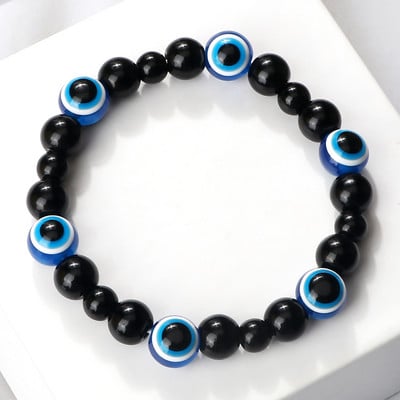 Blue Evil Eye Pērlītēm Rokassprādzes Dabīgs Cat Eye Stone 6 8mm Opāls Vīriešu Rokassprādzes Regulējamas Sieviešu Rokassprādzes Lucky Joga Rotaslietas Dāvanas