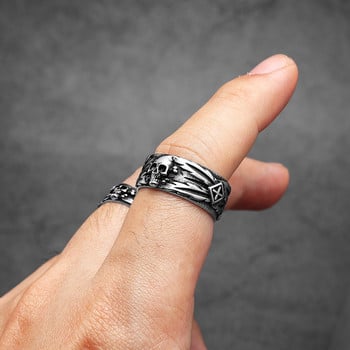 Domineering Skull Devil мъжки пръстени от неръждаема стомана дамски бижута ретро пънк нови в рок готически модни аксесоари подарък на едро