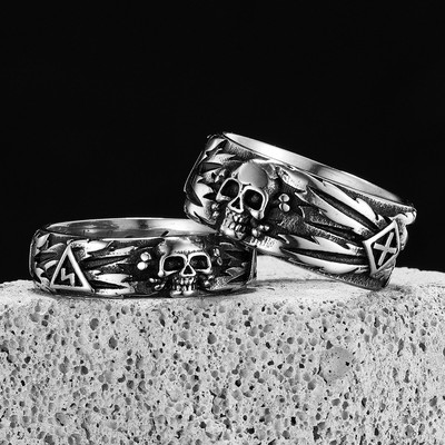 Domineering Skull Devil Inele pentru bărbați Bijuterii din oțel inoxidabil pentru femei Retro Punk Nou în Rock Gotic Accesorii de modă Cadou cu ridicata