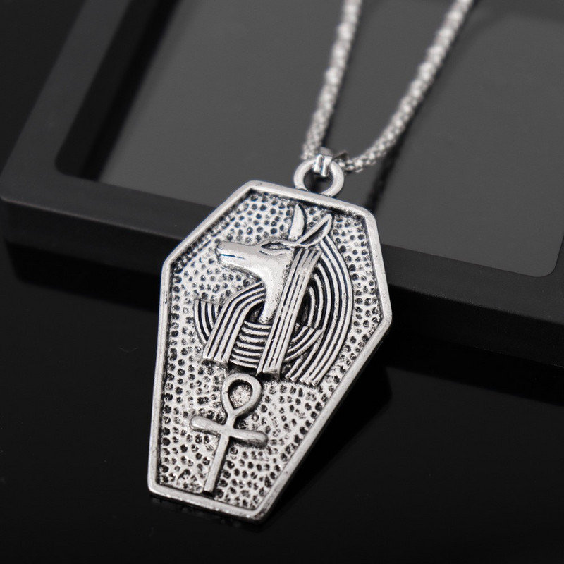 Anubis Life Signature Ανδρικό ρετρό κολιέ Κεφαλή σκύλου Anka Cross Hip Hop Κρεμαστό λαιμό Αλυσίδα Retro Cross Ανδρικό κρεμαστό κόσμημα
