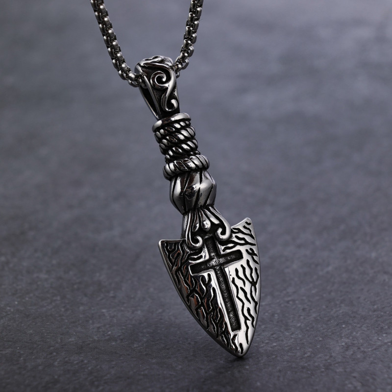 2023. aasta uus vintage Cross Spear ripats kaelakee võlu meeste kaelakee mood hip hop punk tarvikud peo kingitused ehted hulgimüük