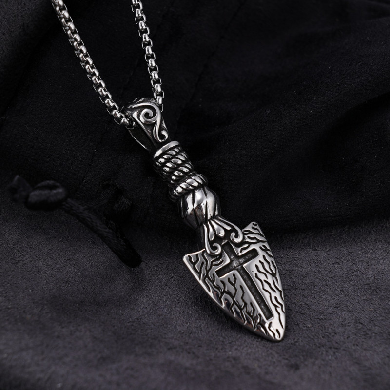 2023. aasta uus vintage Cross Spear ripats kaelakee võlu meeste kaelakee mood hip hop punk tarvikud peo kingitused ehted hulgimüük