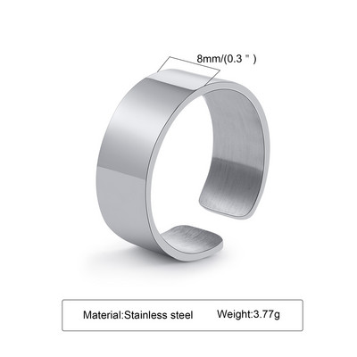 Vnox 6/8/11,5 mm sõrmus meestele, veekindel, mitte kunagi tuhmuv roostevabast terasest sõrmerihm, Reszibale Plain Classic Basic punk ring