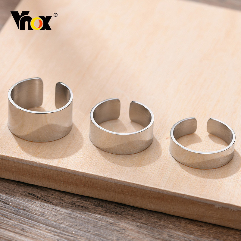 Vnox 6/8/11,5 mm sõrmus meestele, veekindel, mitte kunagi tuhmuv roostevabast terasest sõrmerihm, Reszibale Plain Classic Basic punk ring